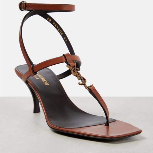 Saint Laurent Tan Strappy Heels - Picture 5 of 16